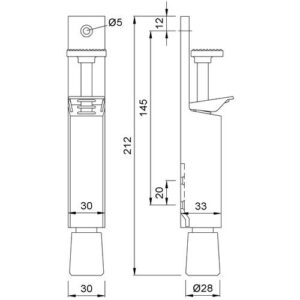 Türfeststeller - Türfeststeller 1081.31 Alu.silberf.elox.Hubh.30mm Türmontage KWS – Bild 3
