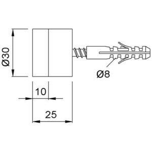 Wandtürpuffer - Wandtürpuffer 2008 VA ma L.25mm KWS – Bild 3