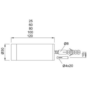 Wandtürpuffer - Wandtürpuffer 2070 Alu.silberf.elox.L.60mm KWS – Bild 3