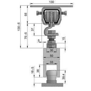 Schiebetorgarnitur - Schiebetorgarnitur SP400D101 verzinkt,blau L.2000mm – Bild 1