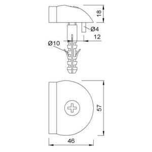 Bodentürpuffer - Bodentürpuffer 2001.82 D.57mm H.18mm VA ma Dübelmontage KWS – Bild 3