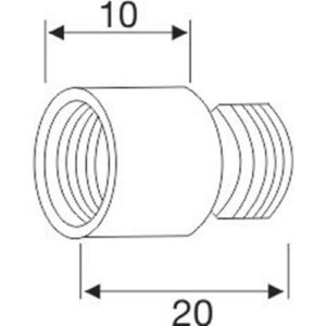 Verlängerung zu Türspion - Verl.zu Türspion MS blk Bohr-D.14mm L.10mm BMB – Bild 3