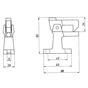 Torfeststeller - Torfeststeller 3805/3807 Leichtmetallguss F1 naturf.elox.m.Puffer DENI – Bild 3