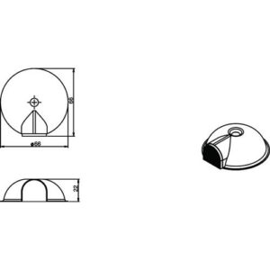 Türpuffer - Türpuffer D.66mm H.22mm VA ma Dübelmontage INTERSTEEL – Bild 3