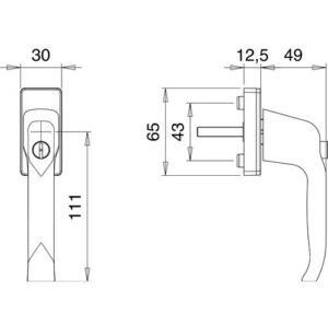 Fenstergriff - Fenstergriff 1003/2035 Alu.35mm F1/naturf.abschl.EDI – Bild 3