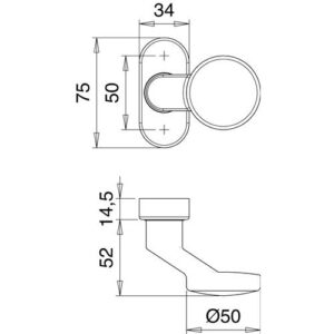 Profiltürknopf - Profiltürknopf 2033/1610 Material VA EST 4-KT.8mm fest/drehbar EDI – Bild 3