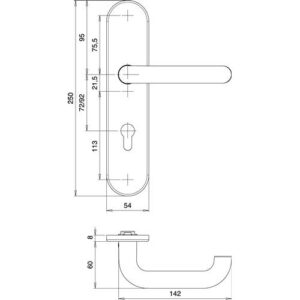 Schutzgarnitur - Schutzgarnitur Logo 8753/7203 Alu.F1 72mm 35-45mm EDI – Bild 3
