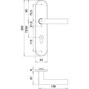 Schutzgarnitur - Schutzgarnitur Logo 8745/0792 Alu.F1 92mm 65-75mm EDI – Bild 3