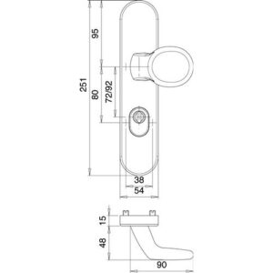 Schutzgarnitur - Schutzgarnitur METIS 8742/0272 Alu.F1 72mm 35-45mm EDI – Bild 3