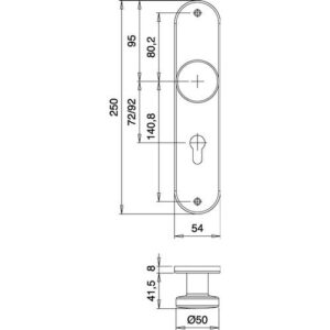 NW Edi Knopf-Renovierschild - Edelstahl 306 Z VA EST 72mm PZ EDI – Bild 3