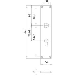 NW edi Renovierschild - Edelstahl 220 H VA F00 PZ Entf.92mm EDI – Bild 3