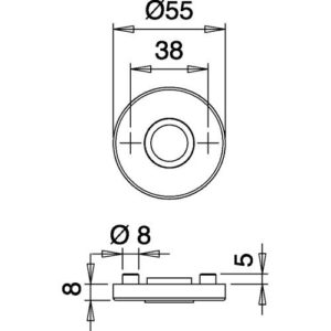 Drückerrosette - Dr.-Ros.051/1 VA EST Schildst.8mm Drückerloch rd.EDI – Bild 3