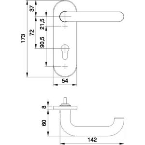 Feuerschutzgarnitur - FS-Garnitur Targa/K FS 103/103 Alu.F1 D/D TS 40-65mm PZ rd DIN L/R EDI – Bild 3