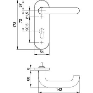 Feuerschutzgarnitur - FS-Garnitur Targa/K FS 103/103 VA F00 D/D TS 40-65mm PZ rd DIN L/R EDI – Bild 3