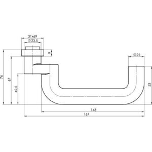 Profiltürdrückerlochteil - Profiltürdrückerlochteil OGRO 8100A AL 8mm Alu.F1 gekr.OGRO – Bild 3