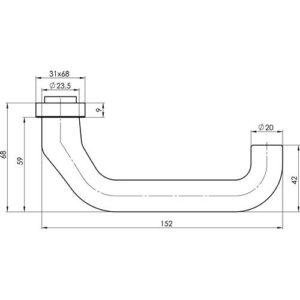 Profiltürdrückerlochteil - Profiltürdrückerlochteil OGRO 8100V AL 8mm Alu.F1 schräg OGRO – Bild 3