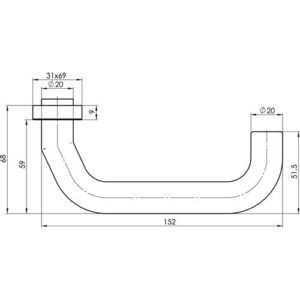 Profiltürdrückerlochteil - Profiltürdrückerlochteil OGRO 8100V 8MM/6621 ER VA ER ov.schräg OGRO – Bild 3