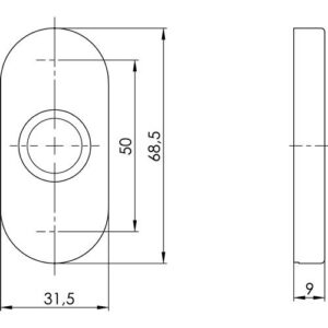 Drückerrosette - Dr.-Ros.6621 AL Alu.F1 Schildst.9mm rd.ov.OGRO – Bild 3