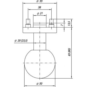 Türknopf - Türknopf OGRO 3548/6500 AL Alu.F1 ger.OGRO – Bild 3