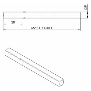 NW Vierkant Vollstift verzinkt  - 9x97mm Vollstift OGRO – Bild 3