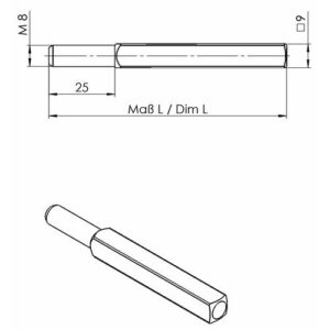 FS-Wechselstift - FS-Wechselstift OGRO 115 FS 4-KT.9x105mm Vollstift OGRO – Bild 3