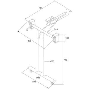 Klapptisch-Gestell - Klapptisch-Gestell CR pol.H.710-715mm Befestigungsschrauben BMB – Bild 3