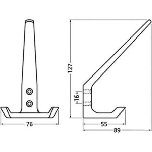 Huthaken - Huthaken 0032 zweifach A.89mm Alu.silberf.elox.H.127mm Hermeta – Bild 3