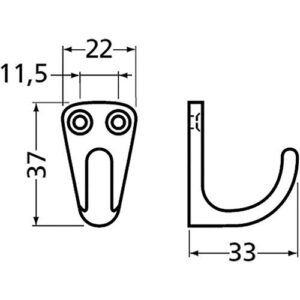 Handtuchhaken - Handtuchhaken 0553 1 Hak.H.37mm Alu.silberf.elox.A.33mm Hermeta – Bild 3