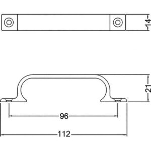 Handgriff - Handgriff A.21mm L.112mm B.14mm Alu.silberf.elox.Löcher 2,D.4,3mm HERMETA – Bild 3