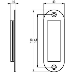 Schiebetürmuschel - Schiebetürmuschel Alu.silberf.elox.ov.2xD.5mm L.120mm B.40mm HERMETA – Bild 3