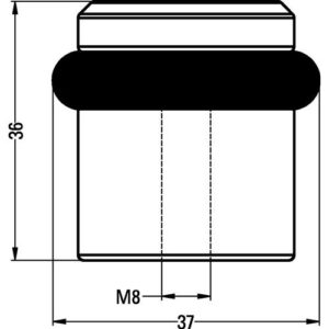 Bodentürpuffer - Bodentürpuffer 4735 D.39mm H.36mm Alu.silberf.ma elox.Dübelmontage HERMETA – Bild 3