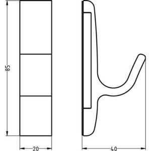 Magnet-Mantelhaken - Magnet-Mantelhaken 0150 einfach A.40mm Alu.schwarz ku.-besch.H.85mm HERMETA – Bild 3