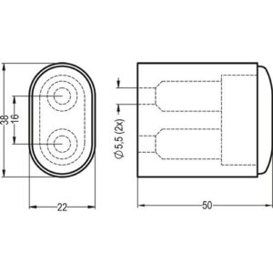 Wandtürpuffer - Wandtürpuffer 4700/4702/4704 Alu.schwarz ku.-besch.L.50mm HERMETA – Bild 3