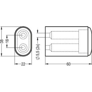 NW Wandtürpuffer Aluminium - 4700/4702/4704 Alu.schwarz ku.-besch.L.60mm HERMETA – Bild 3