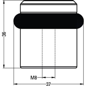 Bodentürpuffer - Bodentürpuffer 4735 D.39mm H.36mm Alu.schwarz ku.-besch.Dübelmontage HERMETA – Bild 3