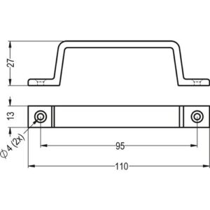 Handgriff - Handgriff 420 A.27mm L.110mm B.13mm Alu.silberf.elox.Löcher 2 HERMETA – Bild 3