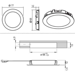 Einbauleuchte - Einbauleuchte Moonlight Emotion 12 V 3,6 W Rahmenfarbe VA L&S – Bild 3