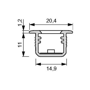 LED Leuchtenprofil - LED Leuchtenprofil Manila Manila Nutmaß 15x11mm Einbau Alu.EV1 L&S – Bild 3