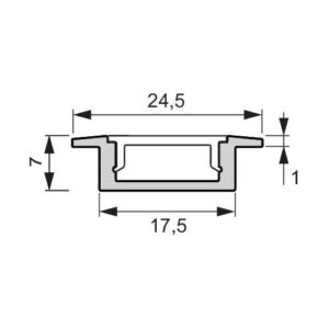 Leuchtenprofil Set - Leuchtenprofil Set London Set London Nutmaß 18x6mm Einbau Alu/KU EV1/Gefrostet – Bild 3