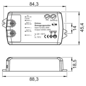 LED Sensor - LED Sen.Microwave 12 V (24 V) 36 W (72 W) weiß L&S – Bild 3