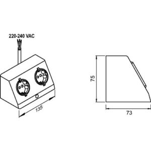 Doppel-Anbausteckdose - Doppel-Anbausteckdose 230 V Silberfarben L&S – Bild 3