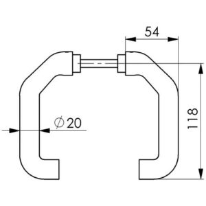 Türdrückerlochteil - Türdrückerlochteil 476L LM F1/silberf.Schlosskästen gekr.4-KT.8mm AMF – Bild 3