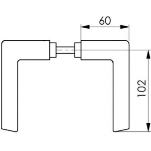 Türdrückerpaar - Türdrückerpaar 465 LM 105 o.Rosetten 4-KT.8mm AMF – Bild 3