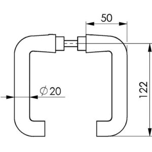 Türdrückerpaar - Türdrückerpaar 475 LM 105 o.Rosetten 4-KT.8mm AMF – Bild 3