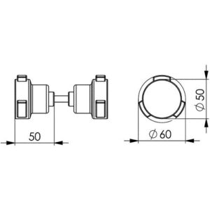 Knopfdrückerpaar - Knopfdrückerpaar 490GN Material Alu.u.Ku.drehb.4-KT.8mm AMF – Bild 3