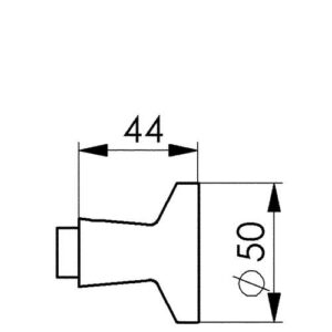 Türknopflochteil - Türknopflochteil 477L LM F1/silberf.ger.rd.50mm AMF – Bild 3
