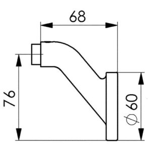 Türknopflochteil - Türknopflochteil 478L LM F1/silberf.gekr.rd.60mm AMF – Bild 3
