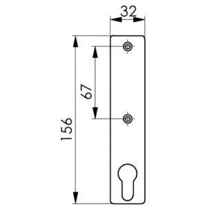 Zylinderkurzschild - Zylinderkurzschild 427Z VA ma o.Drückerloch PZ 72mm AMF – Bild 3