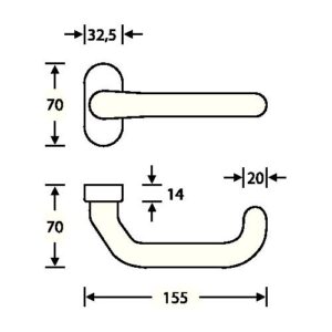 Profiltürdrückerlochteil - Profiltür-Drückerlochteil 06 1146 Alu.0105 ov.8mm gekr.FSB – Bild 3