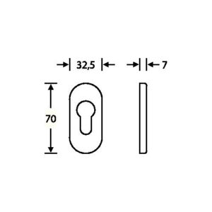 Schlüsselrosette - Schlüsselrosette 17 1757 VA 6204 PZ ov.FSB – Bild 3